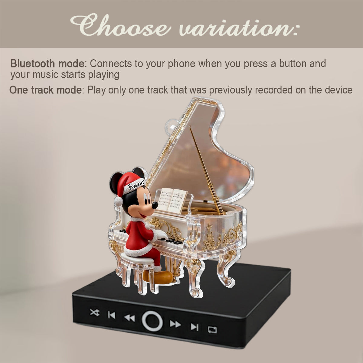 Personalized Music Ornament with Piano Design for Christmas Music Ornament GradoCreations