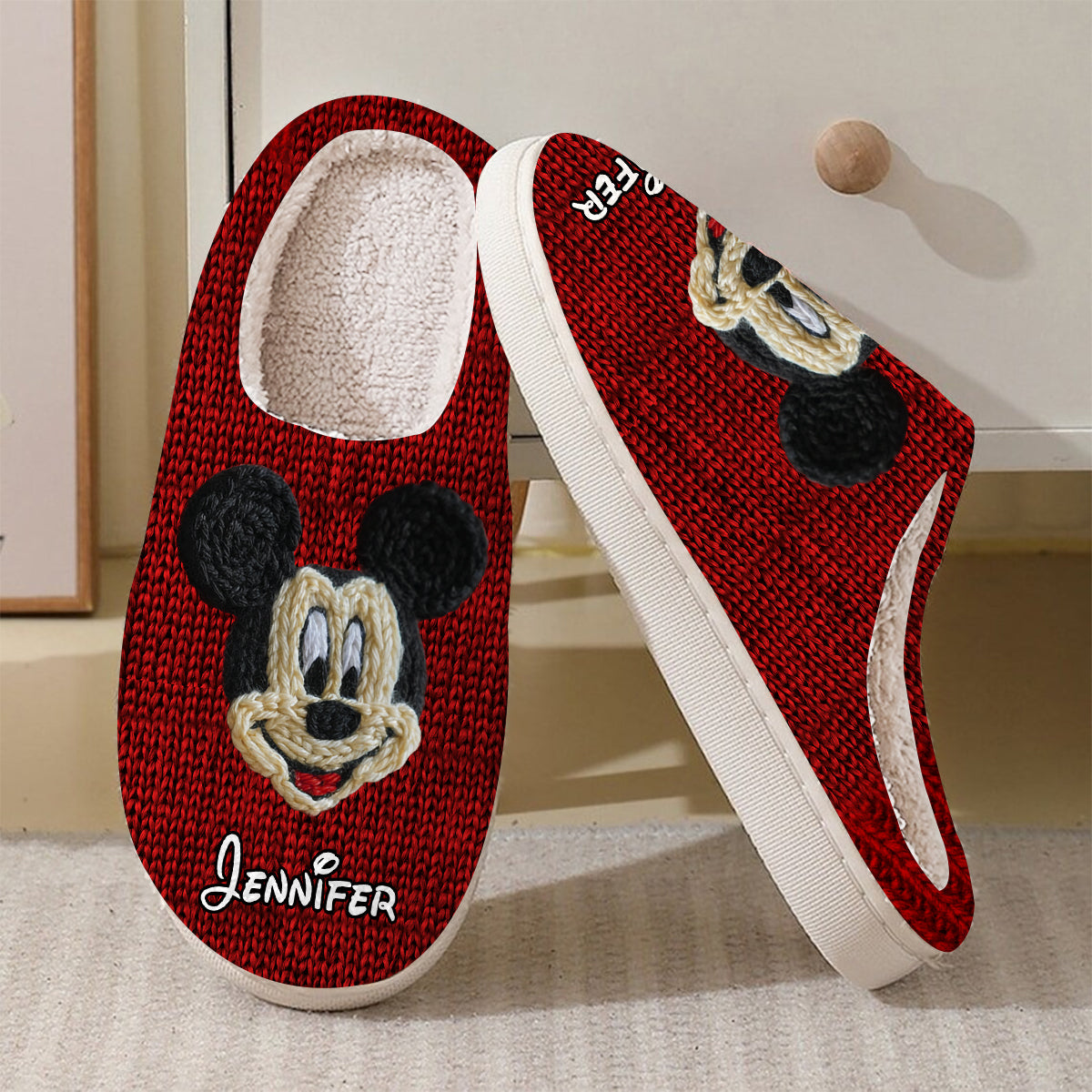 Personalized Mickey Mouse Slippers Custom Name Gift for Kids Slippers GradoCreations