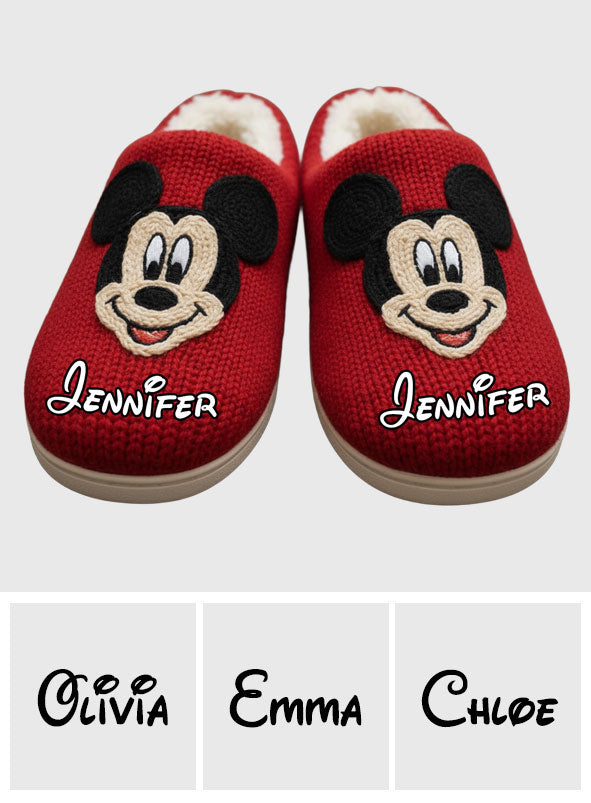 Personalized Mickey Mouse Slippers Custom Name Gift for Kids Slippers GradoCreations