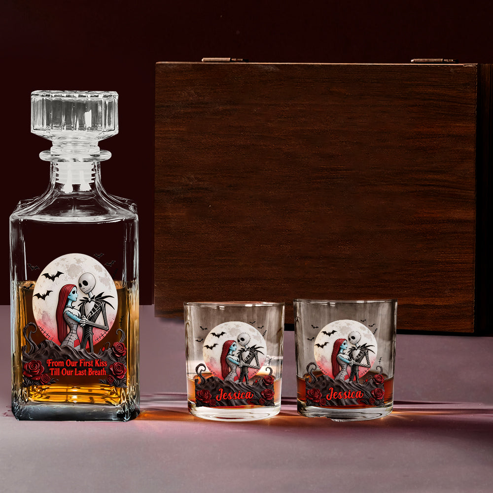 Personalized Whiskey Decanter Set Custom Name Gift for Couples Whiskey Decanter Set GradoCreations