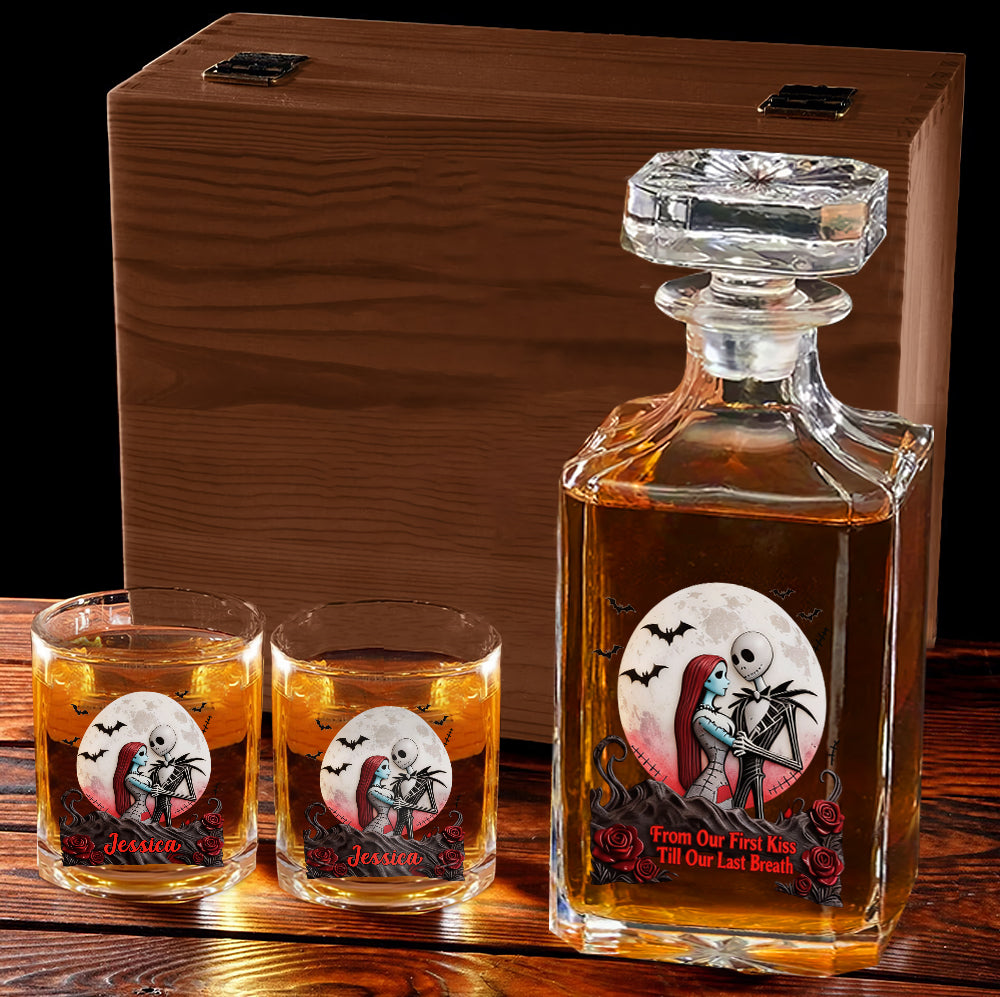 Personalized Whiskey Decanter Set Custom Name Gift for Couples Whiskey Decanter Set GradoCreations