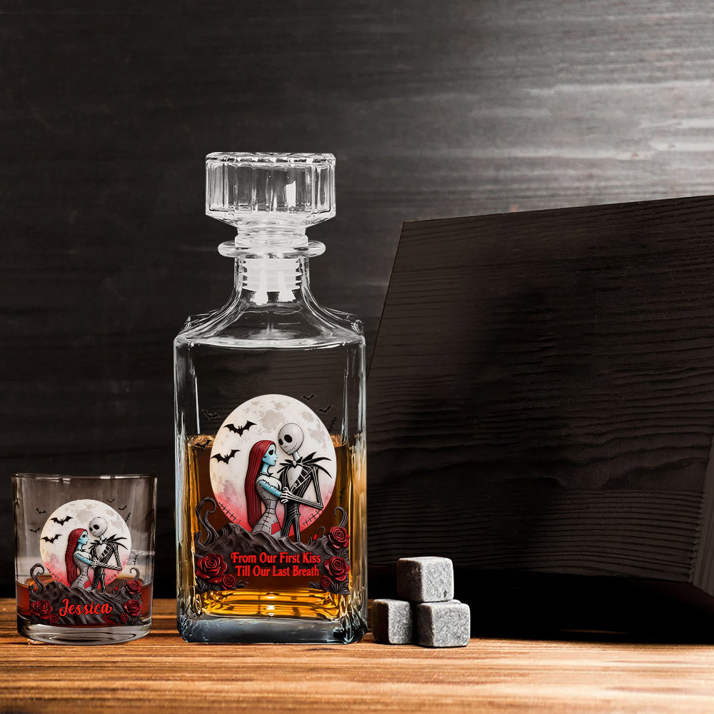 Personalized Whiskey Decanter Set Custom Name Gift for Couples Whiskey Decanter Set GradoCreations