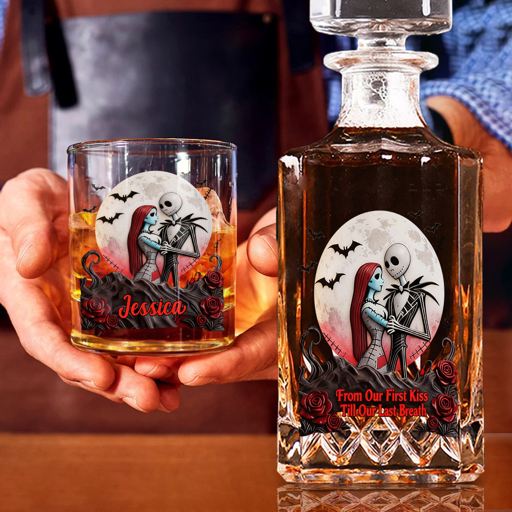 Personalized Whiskey Decanter Set Custom Name Gift for Couples Whiskey Decanter Set GradoCreations