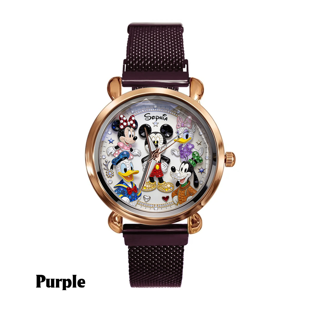 Personalized Disney Women Hand Watch Custom Name Gift Women Hand Watch GradoCreations