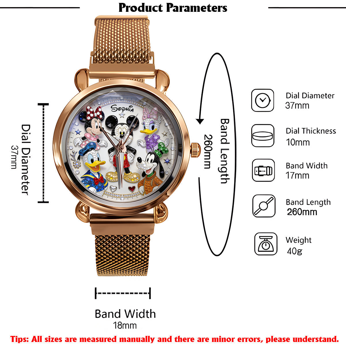 Personalized Women's Hand Watch with Custom Charms Gift for Movie Fans Women Hand Watch GradoCreations