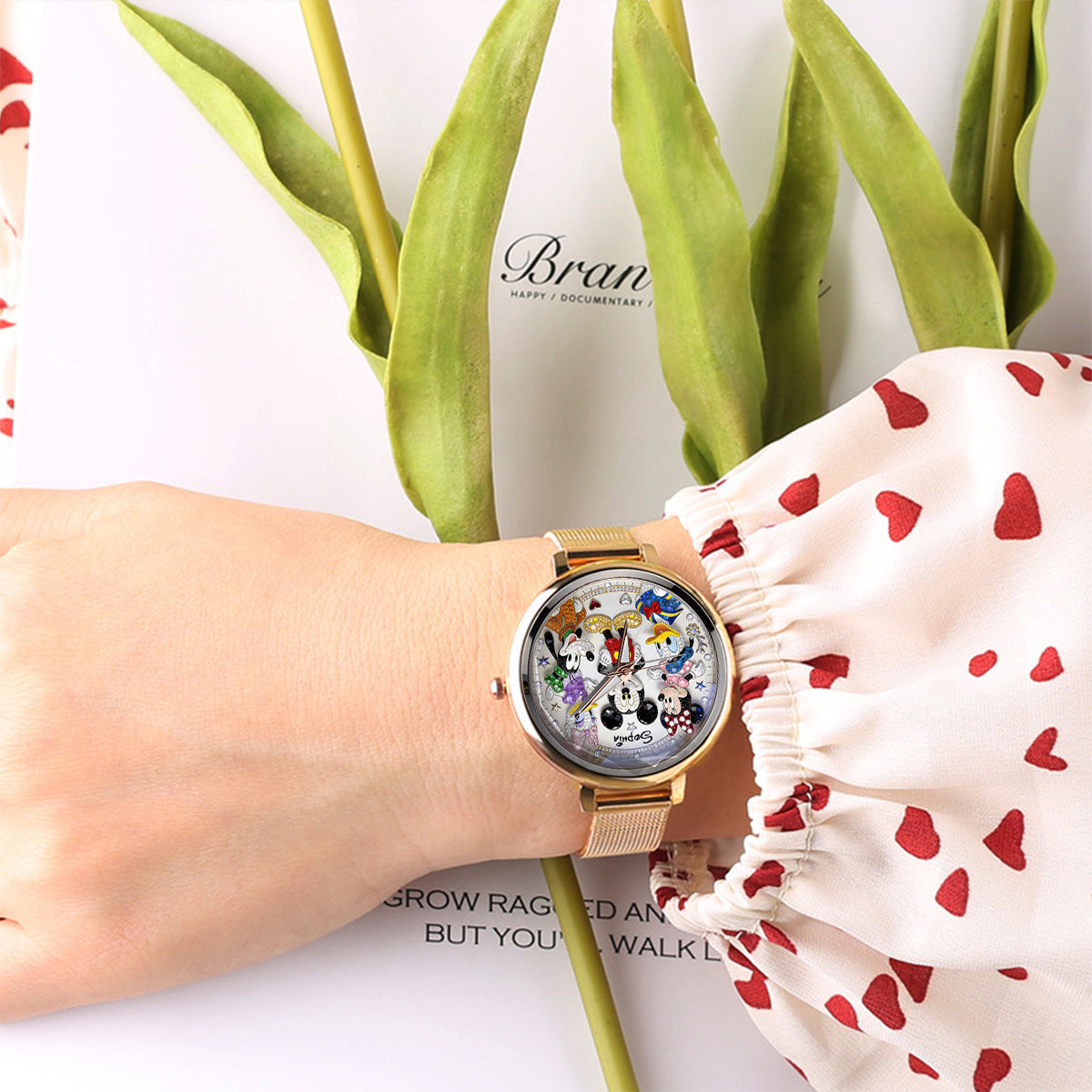 Personalized Disney Women Hand Watch Custom Name Gift Women Hand Watch GradoCreations