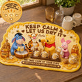 Personalized Honey Bear Drying Mat with Custom Name - Cute Kitchen Decor Drying Mat GradoCreations