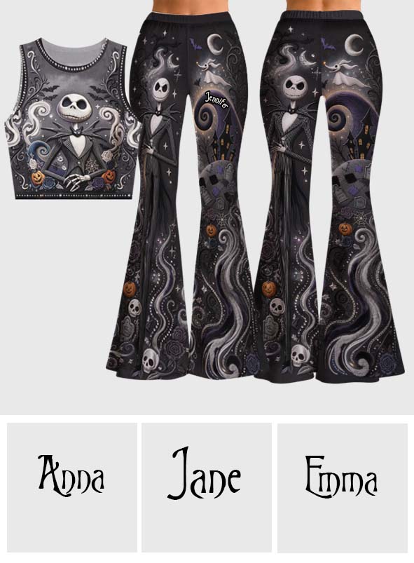Personalized Halloween Flare Pants & Crop Tank Top Gift Idea Flare Pants & Crop Tanktop GradoCreations