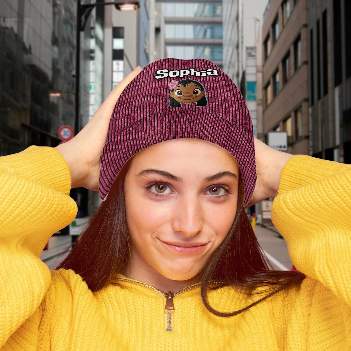 Personalized Ohana Beanie Hat with Custom Patches for Kids Beanie Hat With Patches GradoCreations