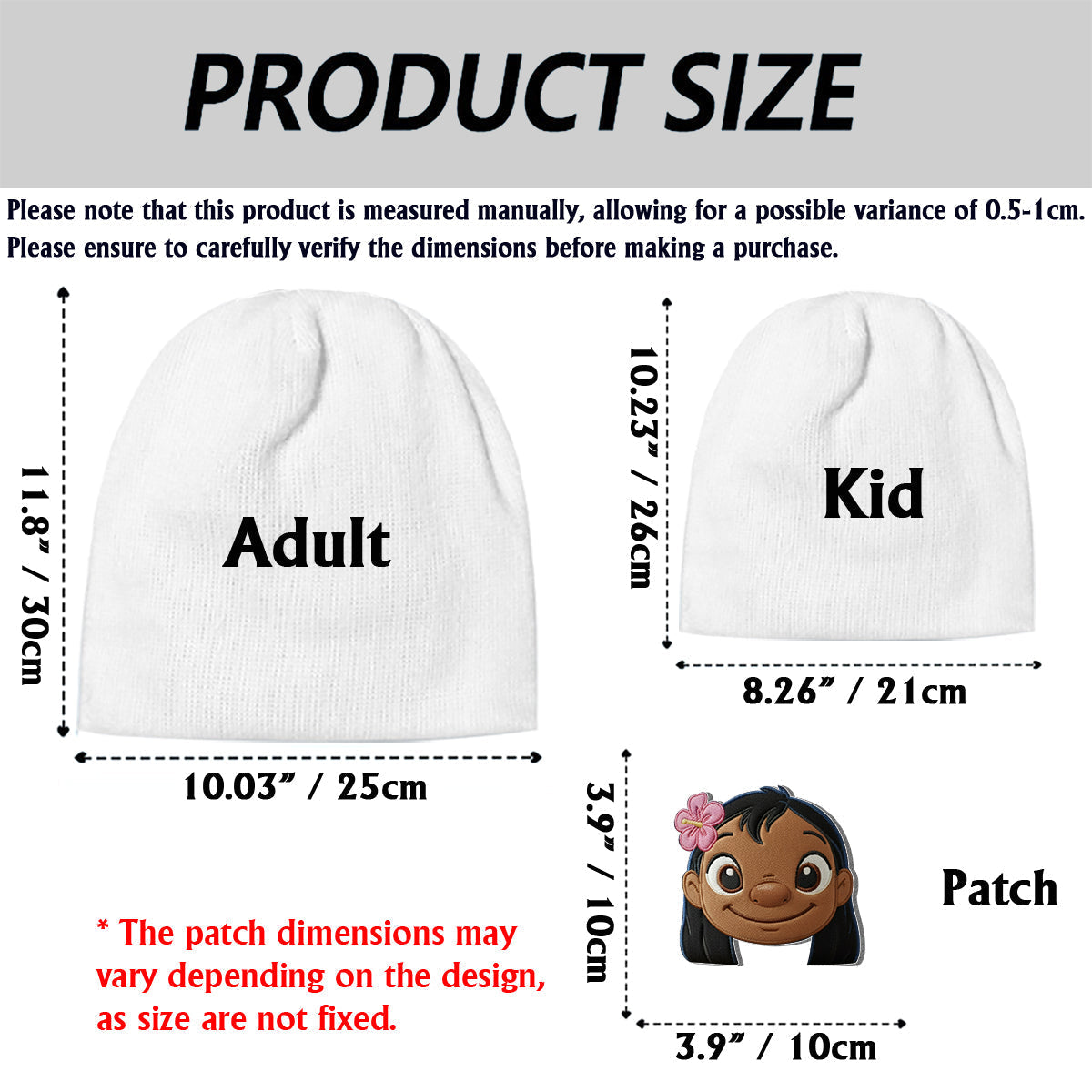 Personalized Ohana Beanie Hat with Custom Patches for Kids Beanie Hat With Patches GradoCreations