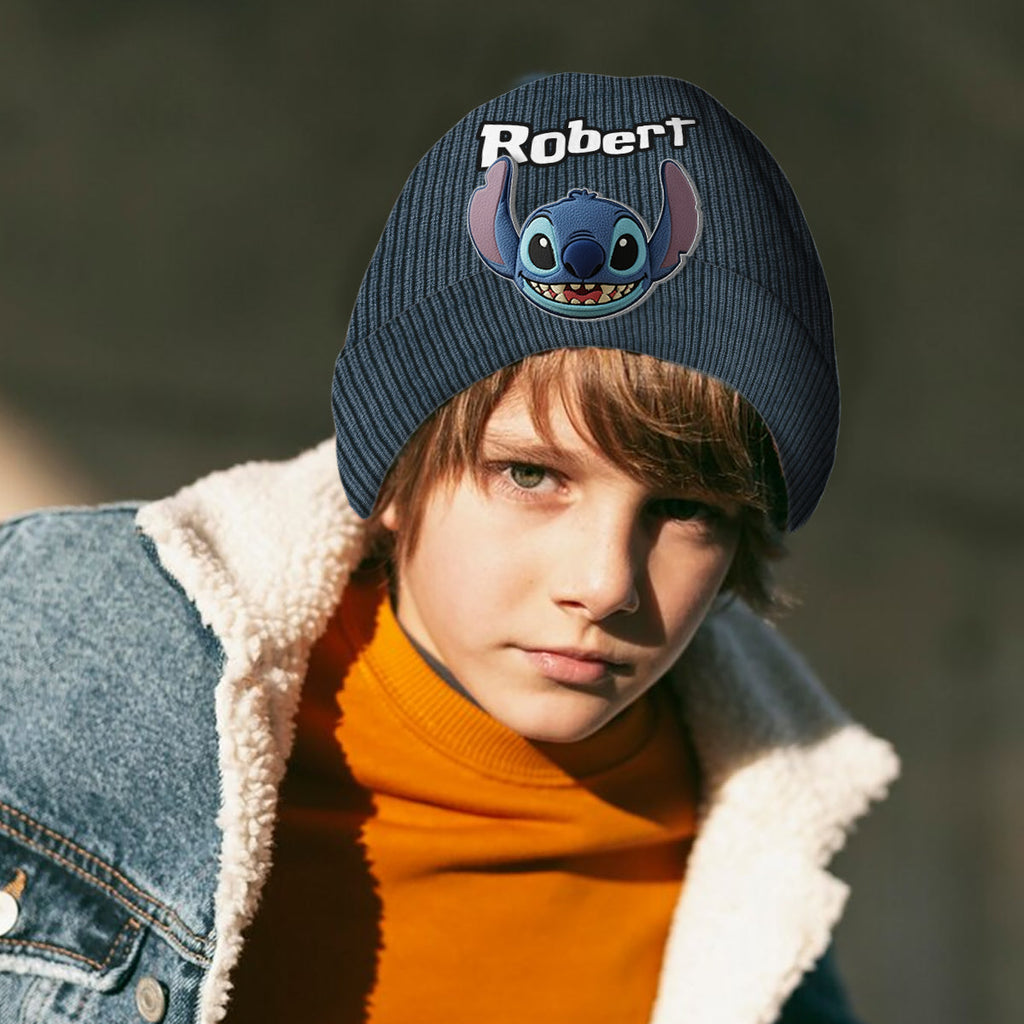 Personalized Ohana Beanie Hat with Custom Patches for Kids Beanie Hat With Patches GradoCreations