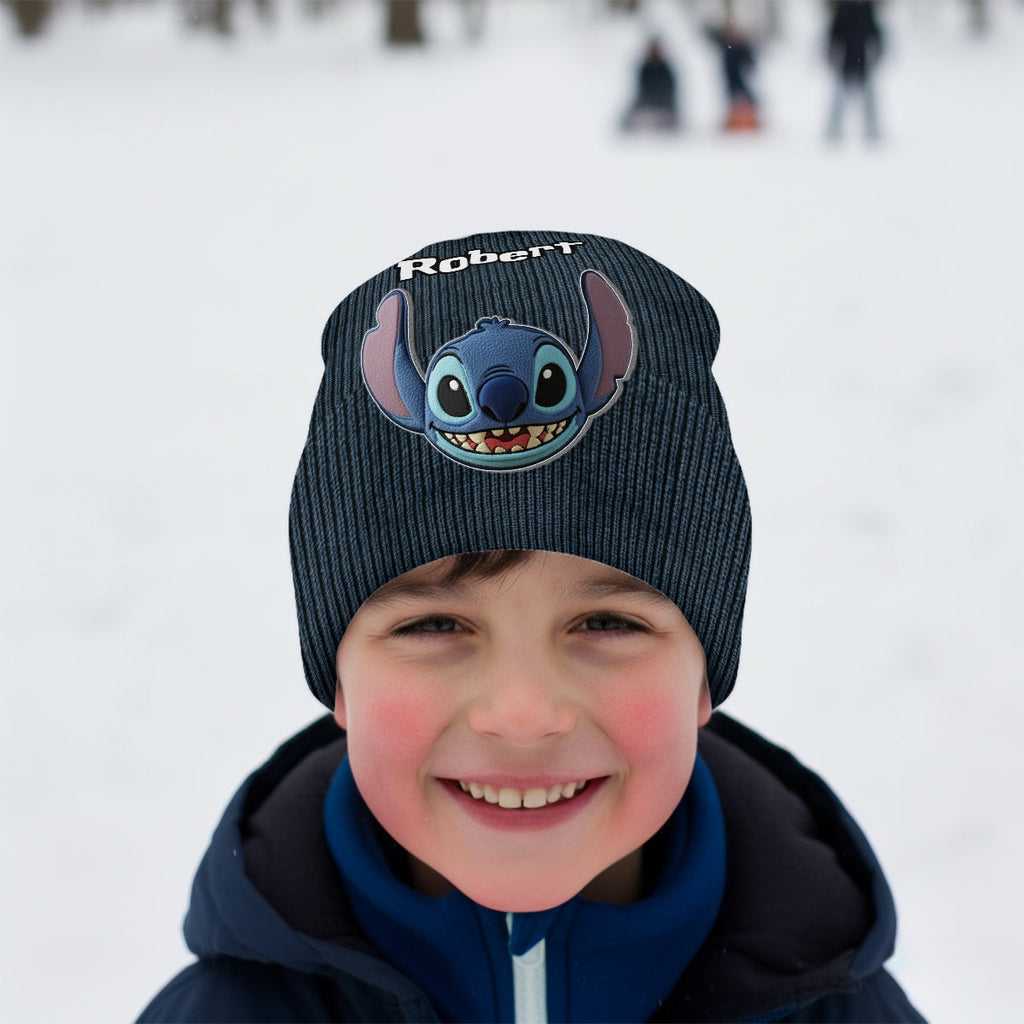 Personalized Ohana Beanie Hat with Custom Patches for Kids Beanie Hat With Patches GradoCreations