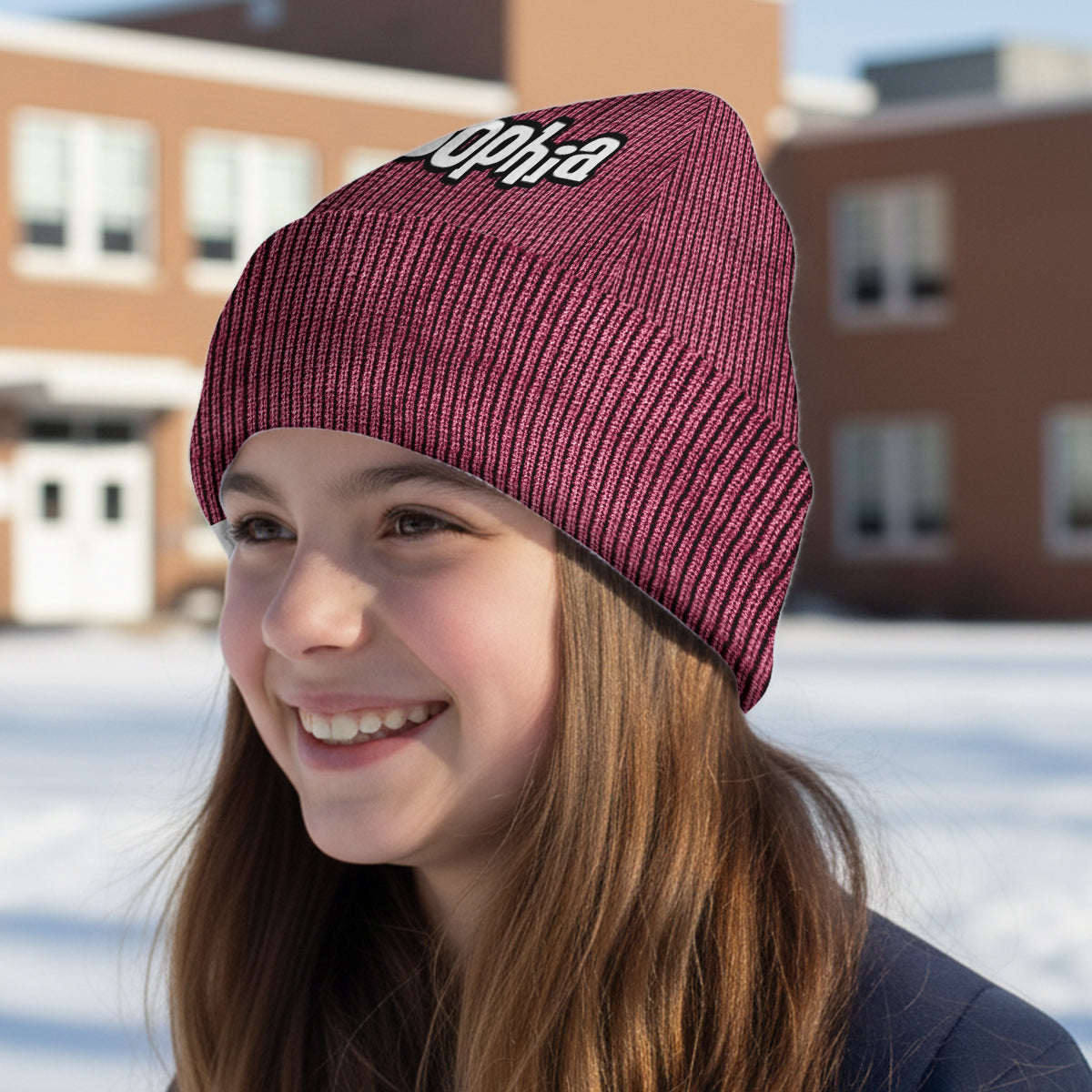 Personalized Ohana Beanie Hat with Custom Patches for Kids Beanie Hat With Patches GradoCreations