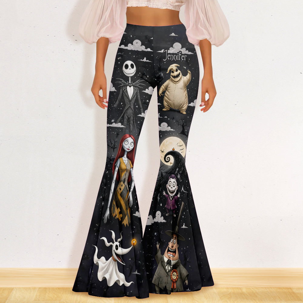 Personalized Nightmare Flare Leggings Custom Name Gift Flare Leggings GradoCreations