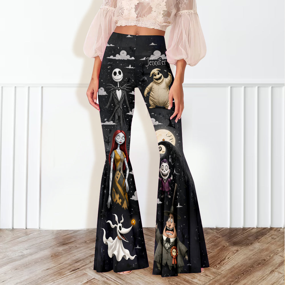 Personalized Nightmare Flare Leggings Custom Name Gift Flare Leggings GradoCreations