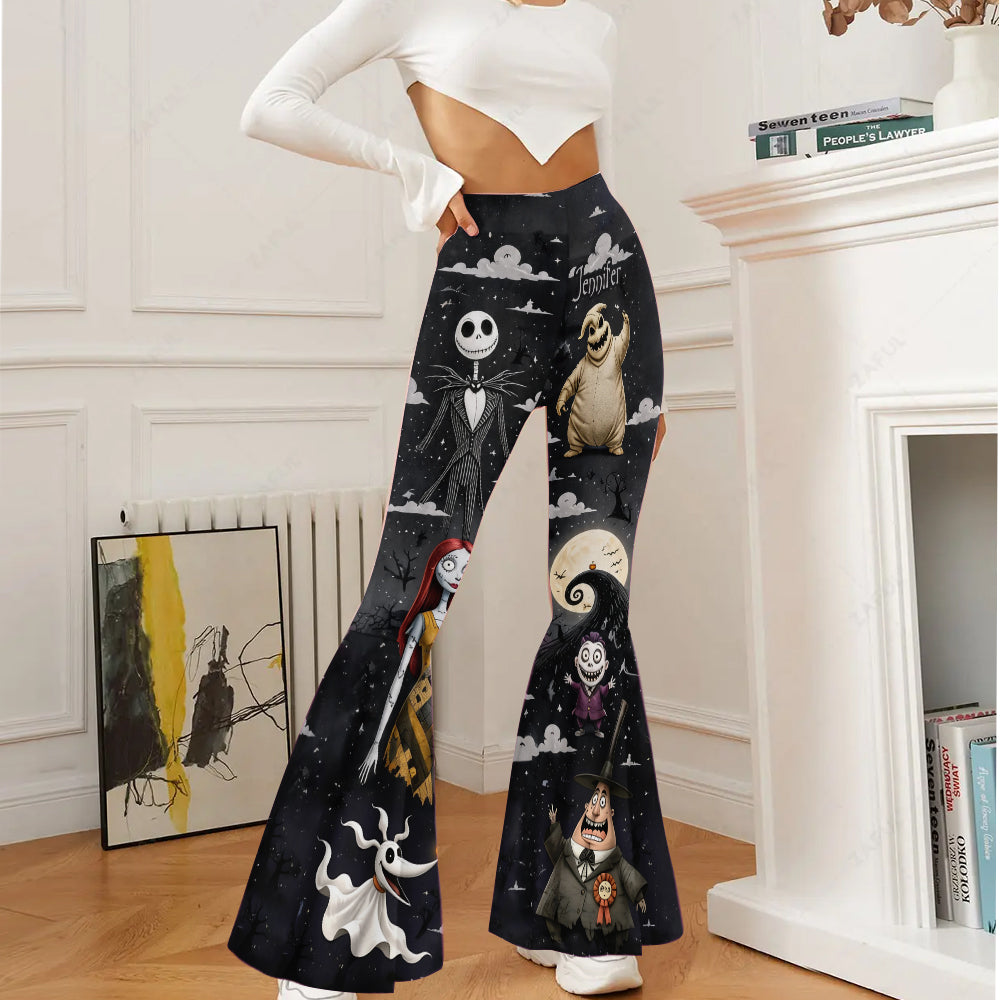 Personalized Nightmare Flare Leggings Custom Name Gift Flare Leggings GradoCreations