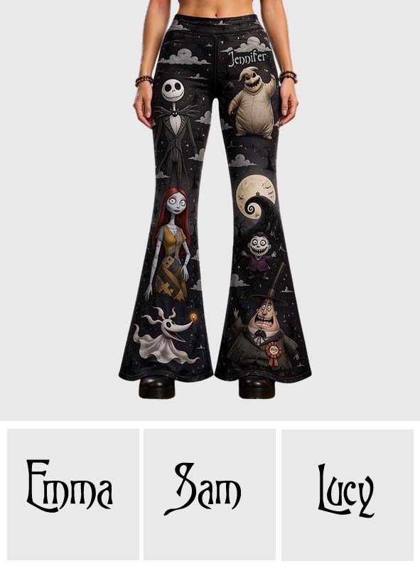 Personalized Nightmare Flare Leggings Custom Name Gift Flare Leggings GradoCreations
