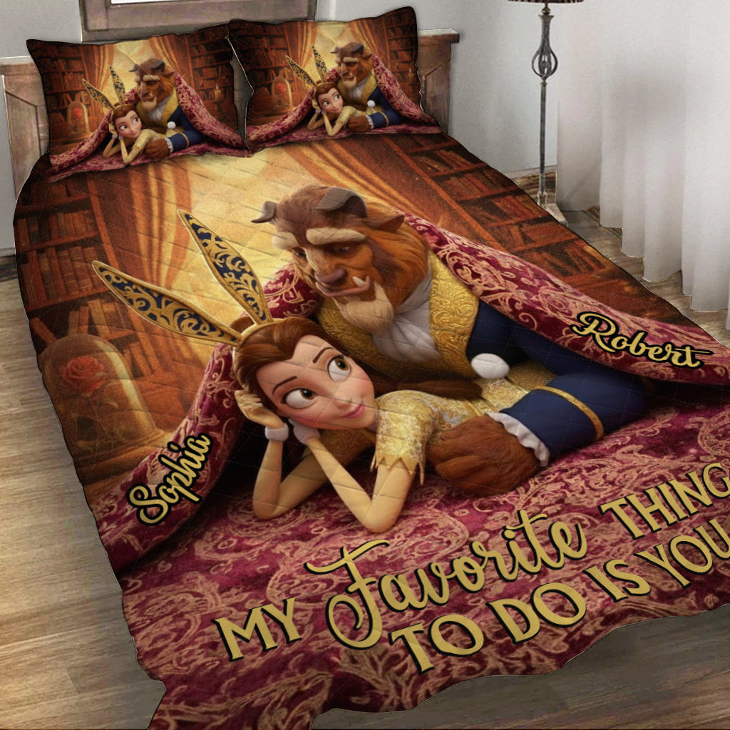 Personalized Couple Quilt Set Soft Polyester with Custom Names Quilt Set GradoCreations
