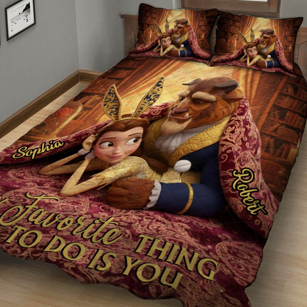 Personalized Couple Quilt Set Soft Polyester with Custom Names Quilt Set GradoCreations