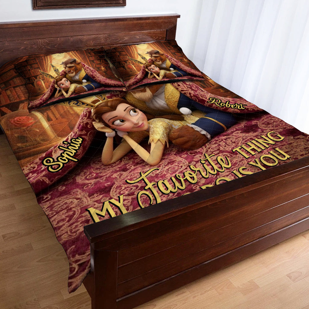 Personalized Couple Quilt Set Soft Polyester with Custom Names Quilt Set GradoCreations
