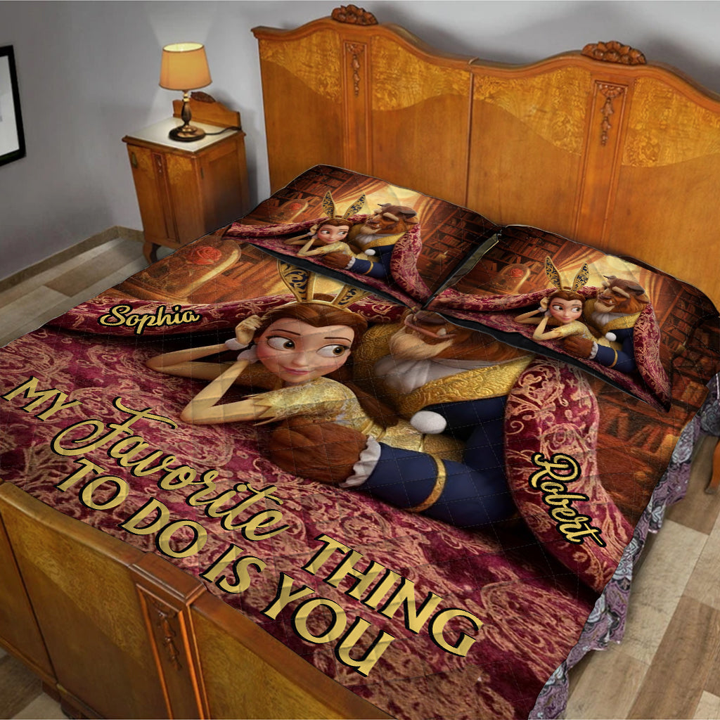 Personalized Couple Quilt Set Soft Polyester with Custom Names Quilt Set GradoCreations