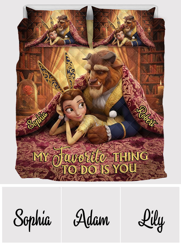 Personalized Couple Quilt Set Soft Polyester with Custom Names Quilt Set GradoCreations