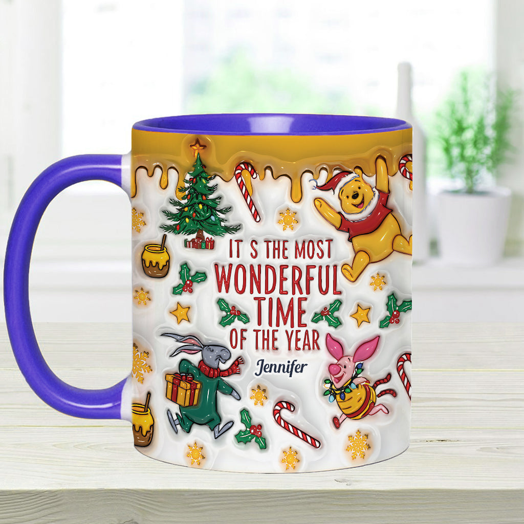 Personalized Christmas Accent Mug with Bear and Friends Accent Mug GradoCreations