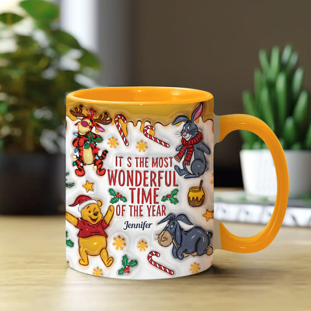 Personalized Christmas Accent Mug with Bear and Friends Accent Mug GradoCreations