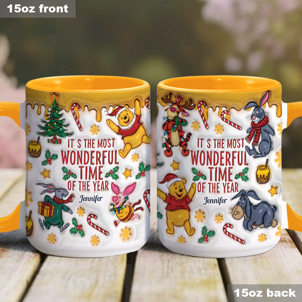 Personalized Christmas Accent Mug with Bear and Friends Accent Mug GradoCreations
