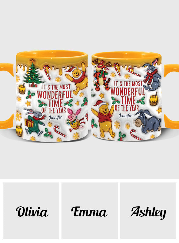Personalized Christmas Accent Mug with Bear and Friends Accent Mug GradoCreations