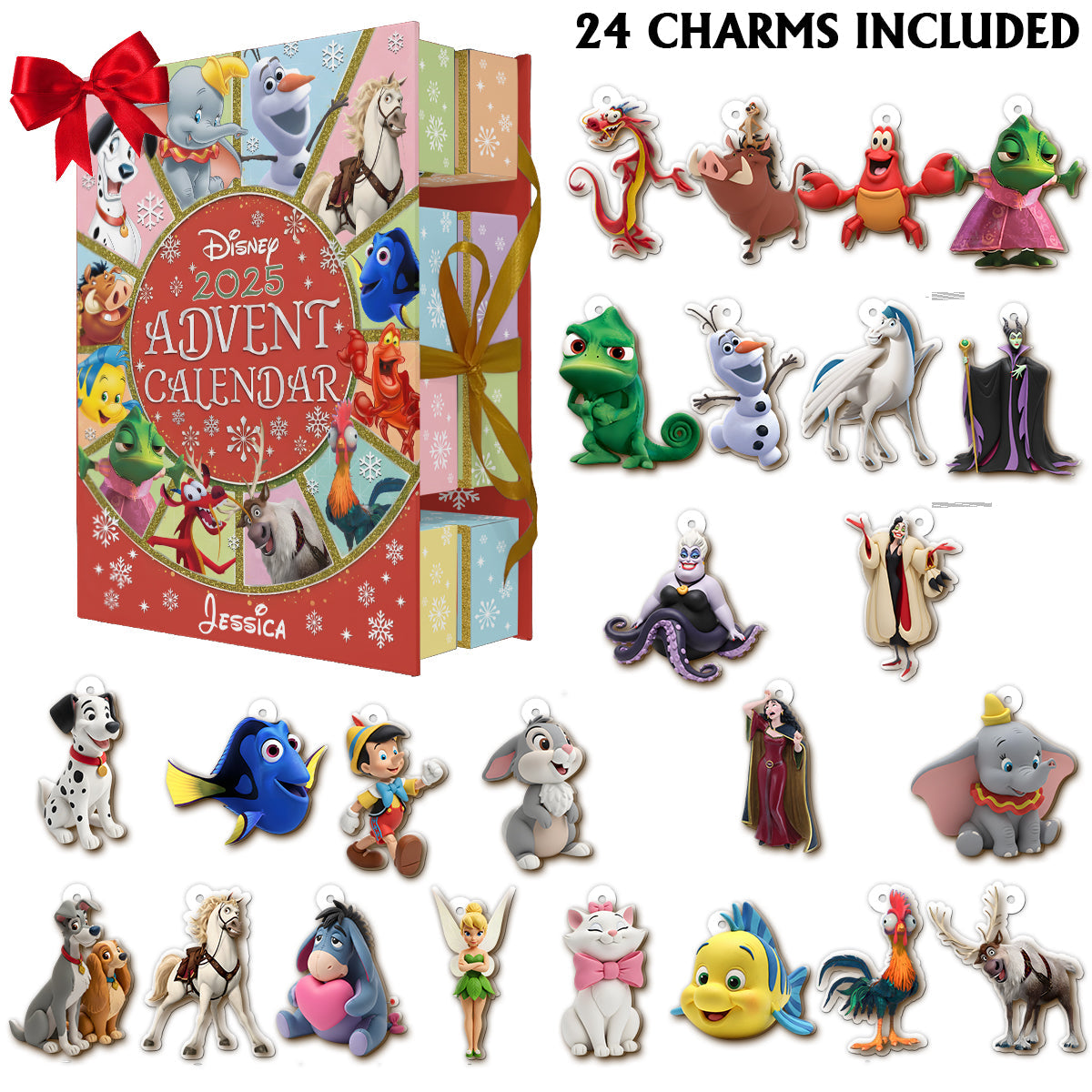Personalized Advent Calendar with Ornaments for Kids - 2025 Holiday Gift Folded Advent Calendar With Ornaments GradoCreations