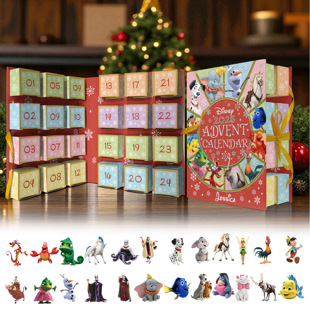 Personalized Advent Calendar with Ornaments for Kids - 2025 Holiday Gift Folded Advent Calendar With Ornaments GradoCreations