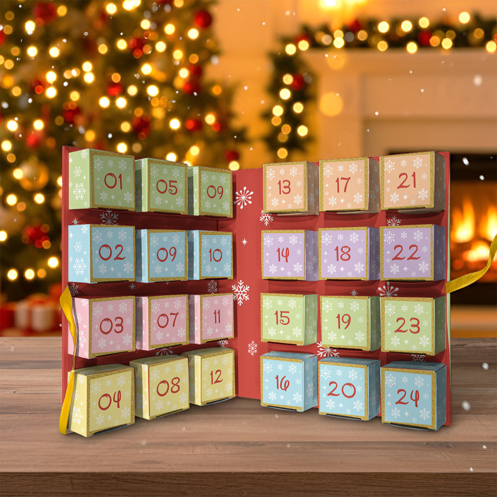 Personalized Advent Calendar with Ornaments for Kids - 2025 Holiday Gift Folded Advent Calendar With Ornaments GradoCreations