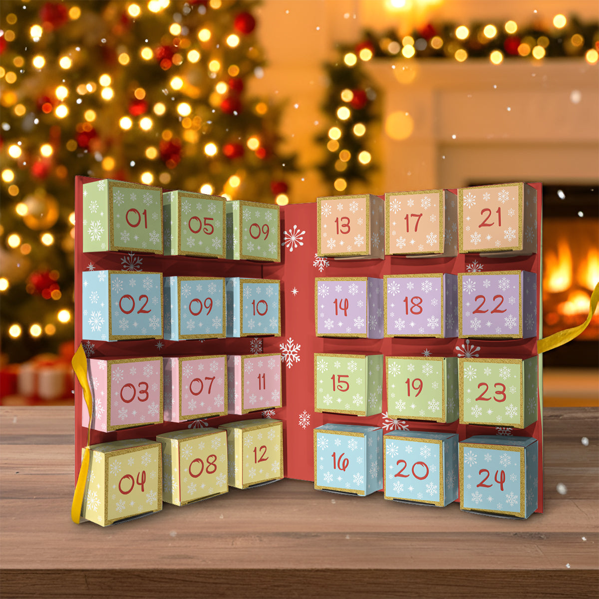 Personalized Advent Calendar with Ornaments for Kids - 2025 Holiday Gift Folded Advent Calendar With Ornaments GradoCreations