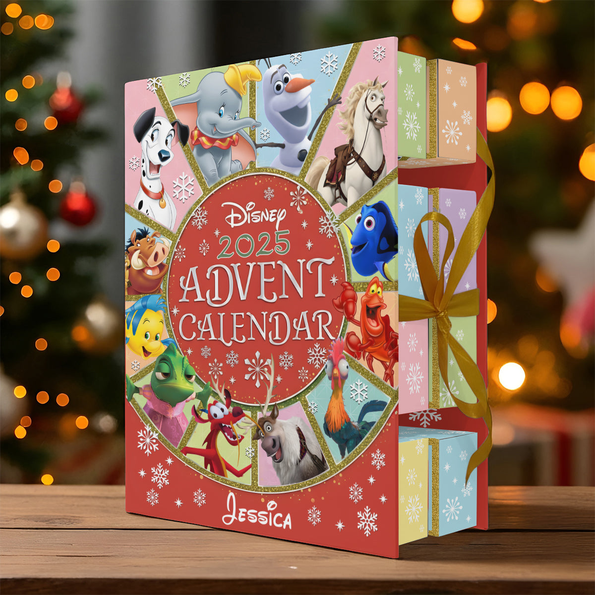 Personalized Advent Calendar with Ornaments for Kids - 2025 Holiday Gift Folded Advent Calendar With Ornaments GradoCreations