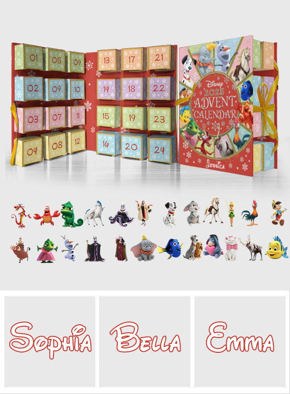 Personalized Advent Calendar with Ornaments for Kids - 2025 Holiday Gift Folded Advent Calendar With Ornaments GradoCreations
