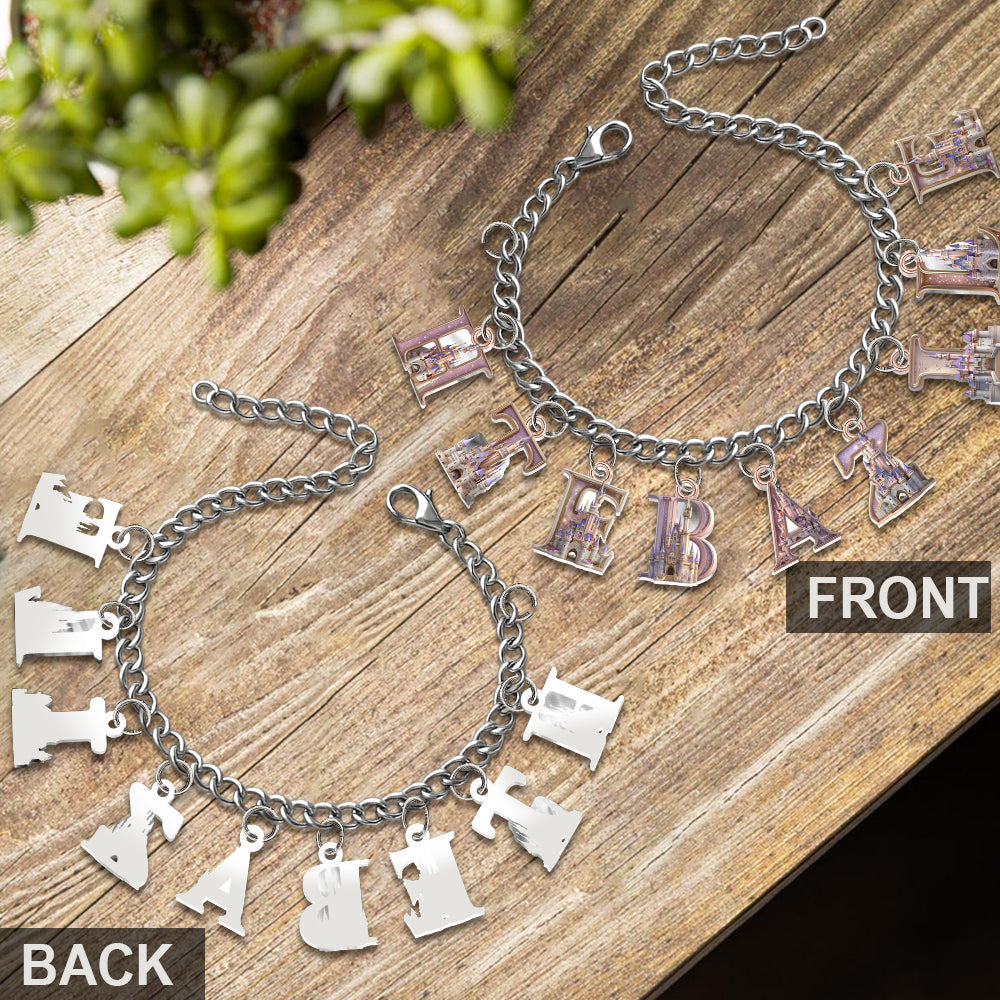 Personalized Charm Bracelet with Acrylic Pendants for Her Bracelet With Charms GradoCreations