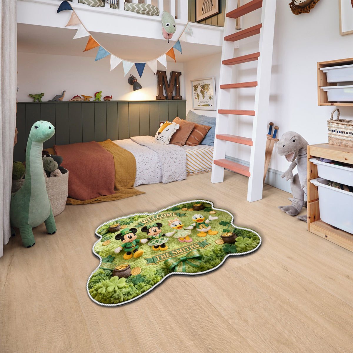 Personalized Non-Slip Tufted Rug with Magical Friends Design for Family Non-Slip Tufted Rug GradoCreations