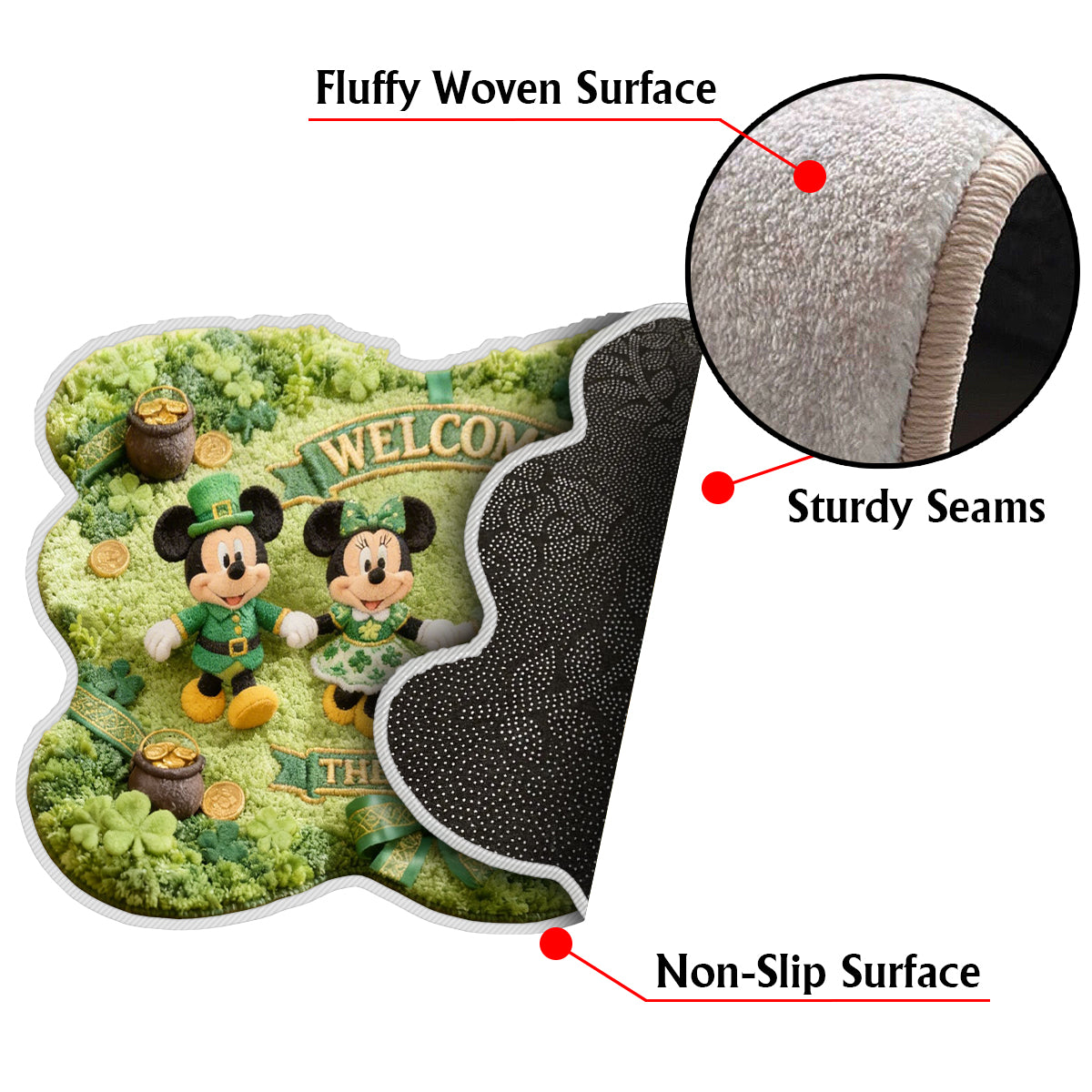 Personalized Non-Slip Tufted Rug with Magical Friends Design for Family Non-Slip Tufted Rug GradoCreations