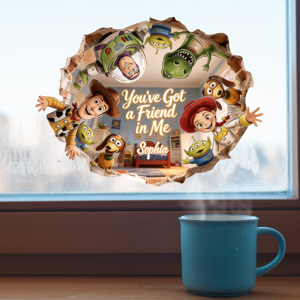 Personalized 3D Illusion Decal for Kids Room - You’ve Got A Friend In Me Decal Full GradoCreations