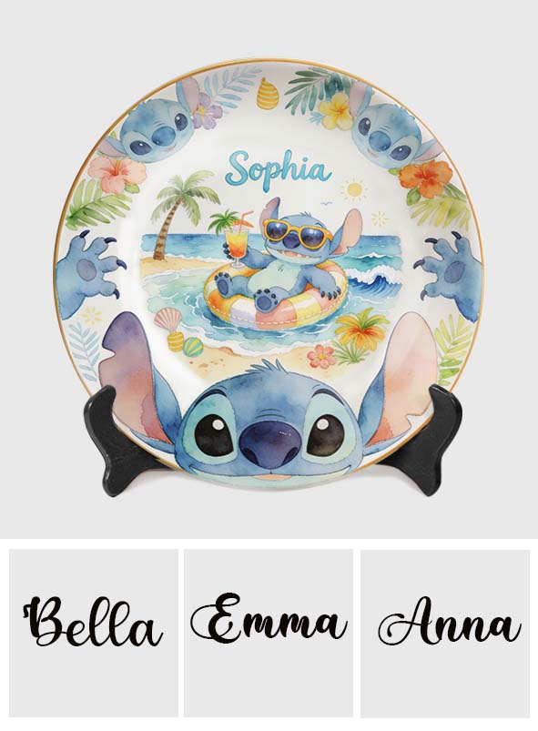 Personalized Ceramic Round Plate with Stand for Family Gift Ceramic Round Plate GradoCreations