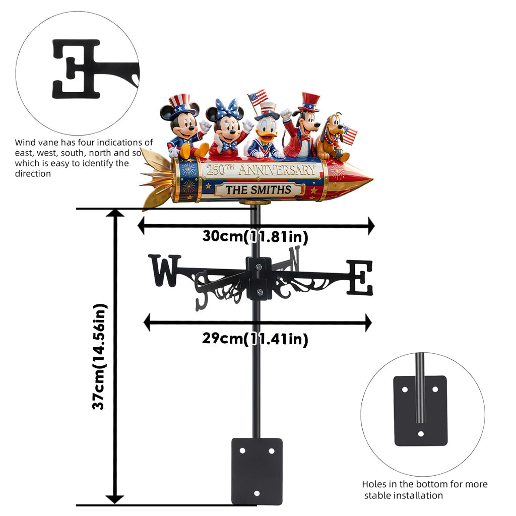 Personalized 250th Anniversary Mouse Weather Vane for Couples Weather Vane GradoCreations