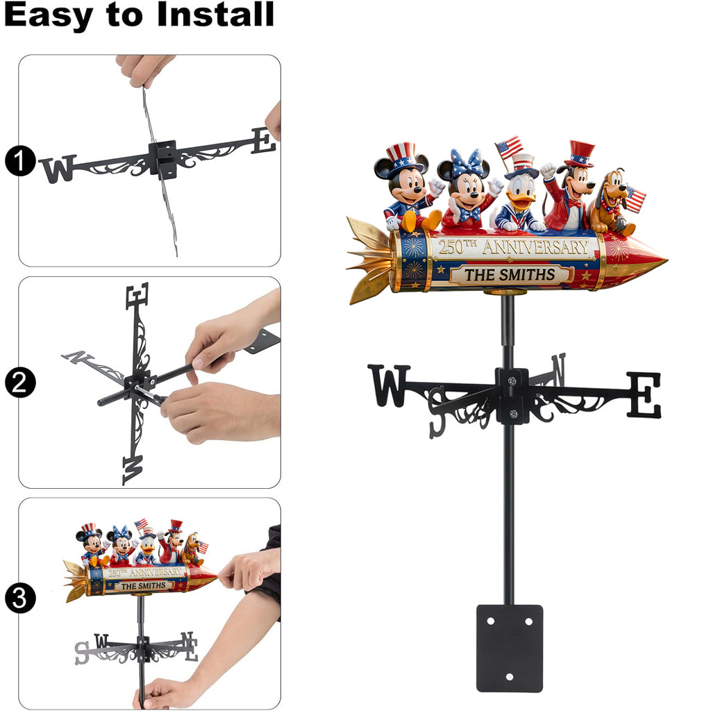 Personalized 250th Anniversary Mouse Weather Vane for Couples Weather Vane GradoCreations