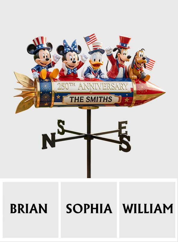 Personalized 250th Anniversary Mouse Weather Vane for Couples Weather Vane GradoCreations