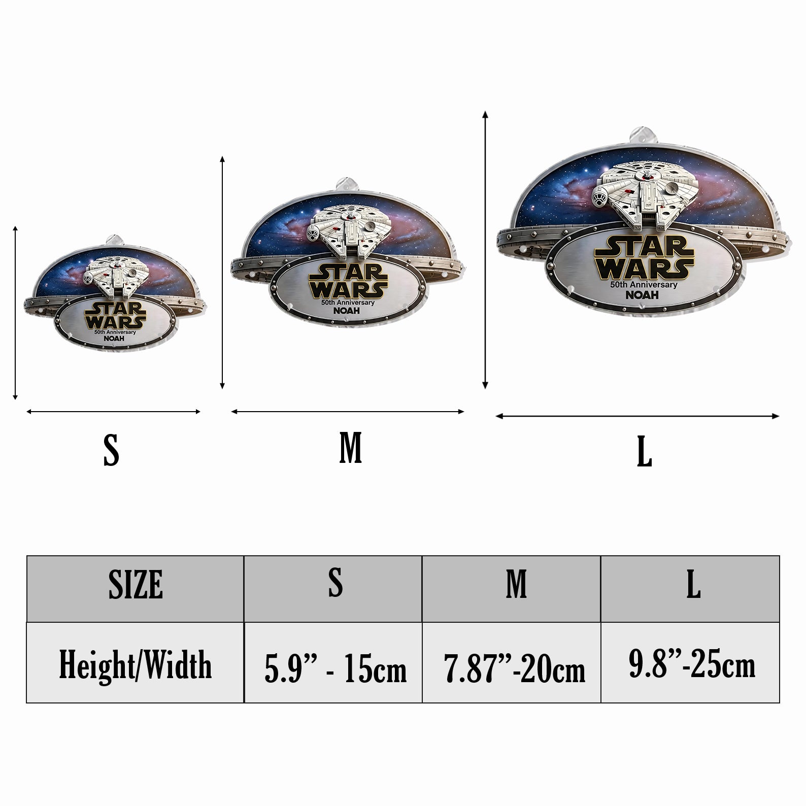 Personalized 50th Anniversary Star Wars Wind Chime with Charm Wind Chime With Charm GradoCreations