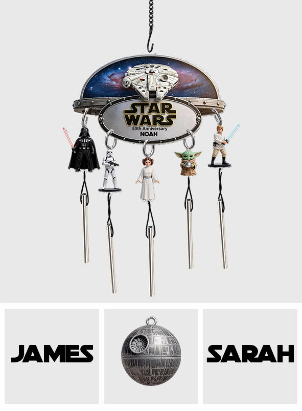 Personalized 50th Anniversary Star Wars Wind Chime with Charm Wind Chime With Charm GradoCreations