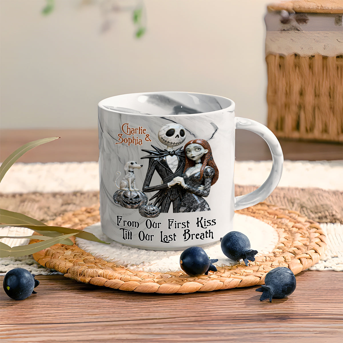 Personalized Marble Mug Custom Name Halloween Gift Marble Mug GradoCreations