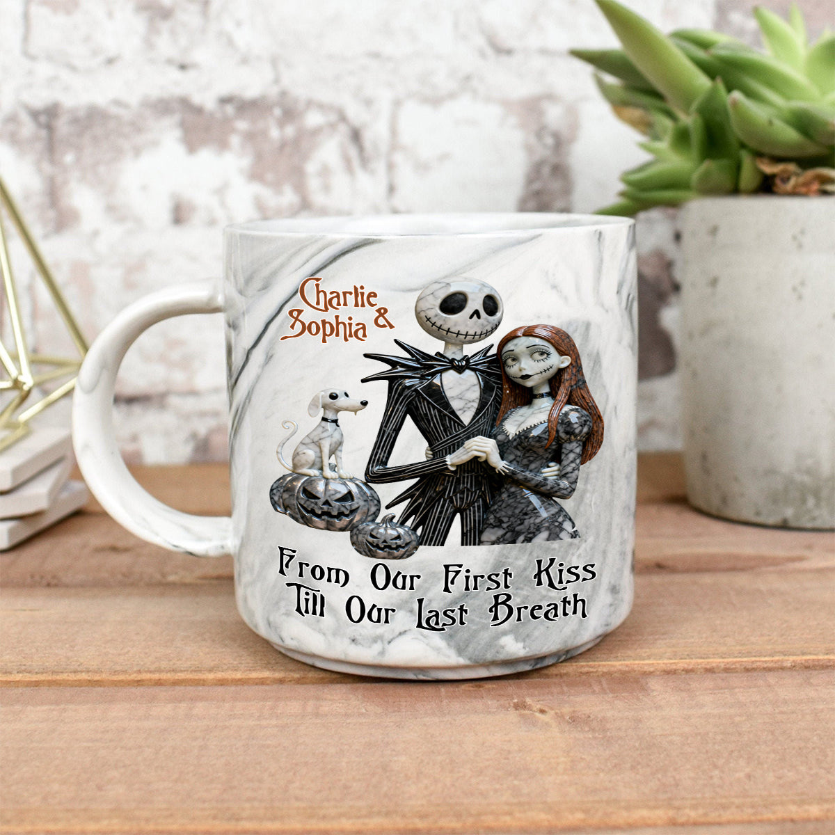 Personalized Marble Mug Custom Name Halloween Gift Marble Mug GradoCreations