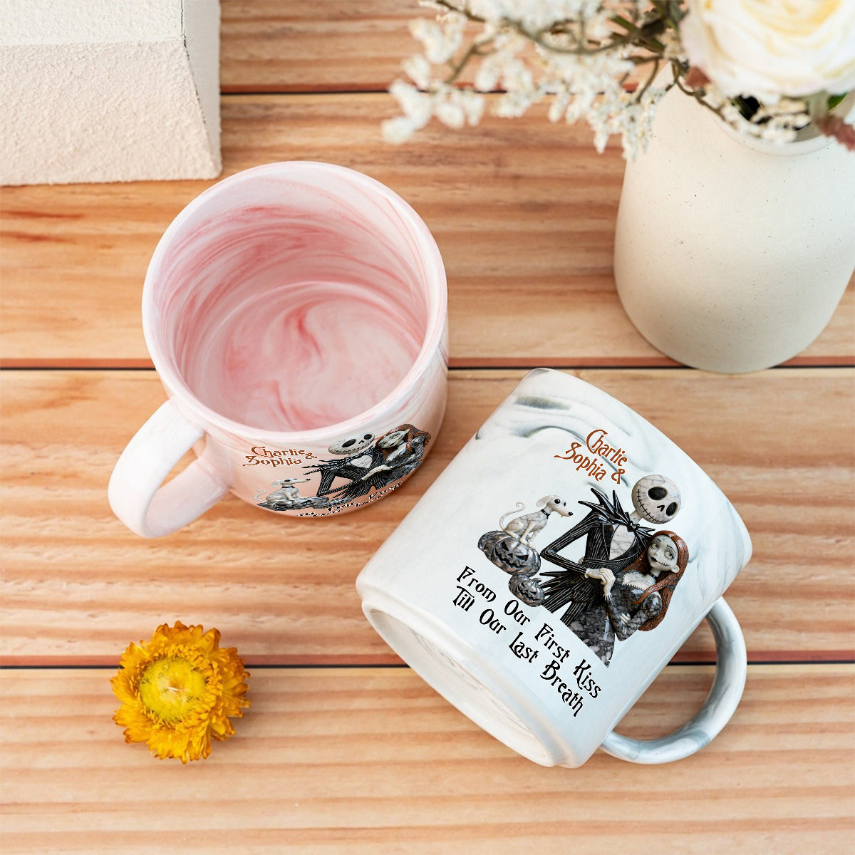 Personalized Marble Mug Custom Name Halloween Gift Marble Mug GradoCreations