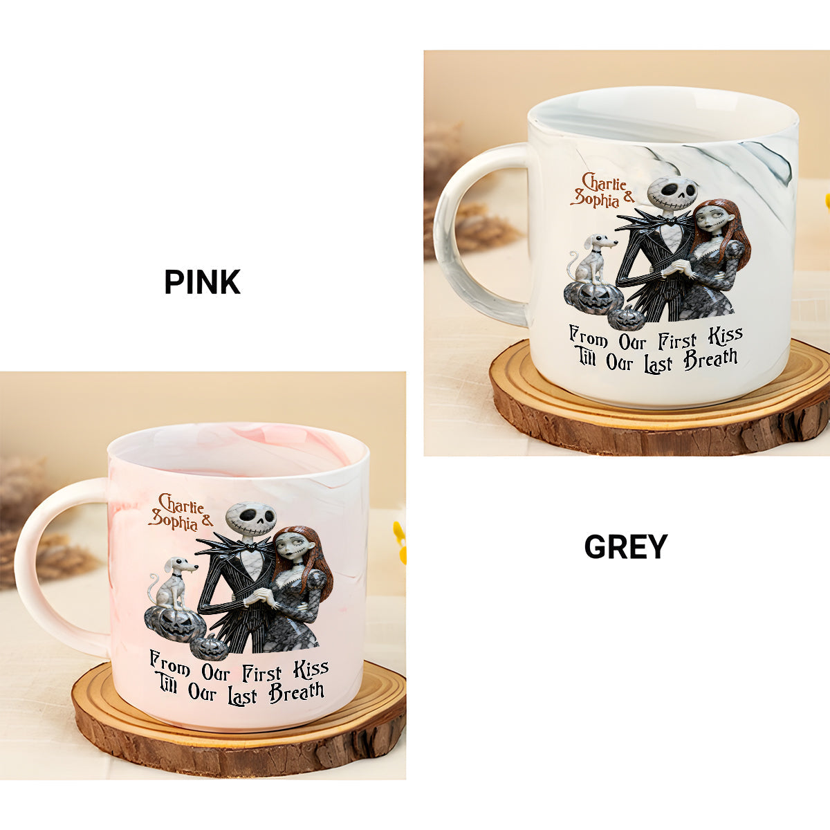 Personalized Marble Mug Custom Name Halloween Gift Marble Mug GradoCreations